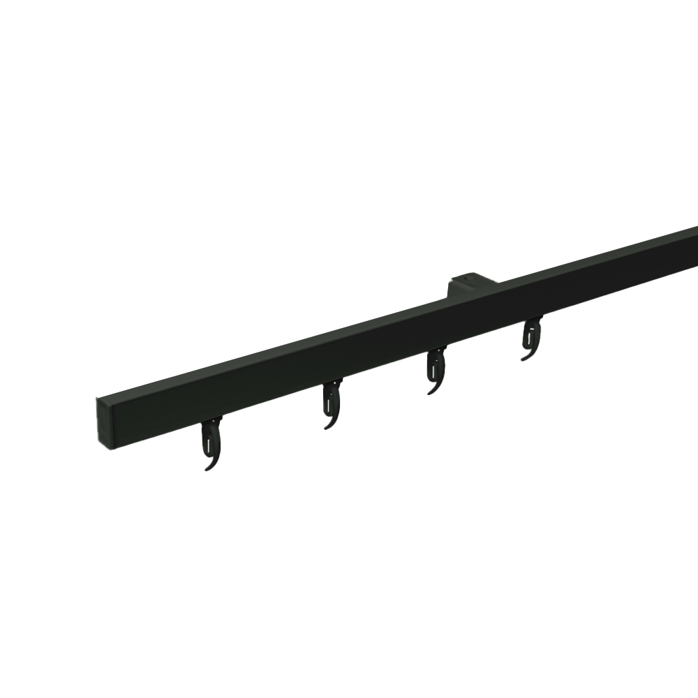 Карниз профильный алюминиевый Arttex Facile standard 240 см черный карниз для тюля профкарниз однорядный 160 см с потолочным крепежом