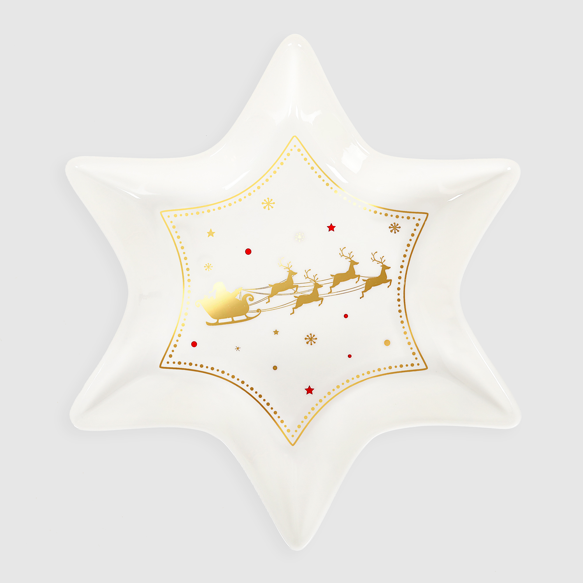 Блюдо сервировочное White Rabbit Санта звезда 23х23х3,5 см блюдо kulsan white granite круглое 28 см
