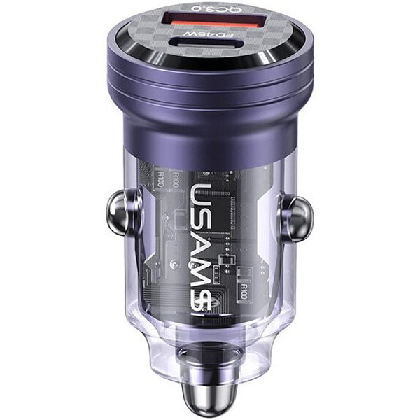 Автомобильное зарядное устройство USAMS US-CC175 C35 45W фиолетовый цена и фото