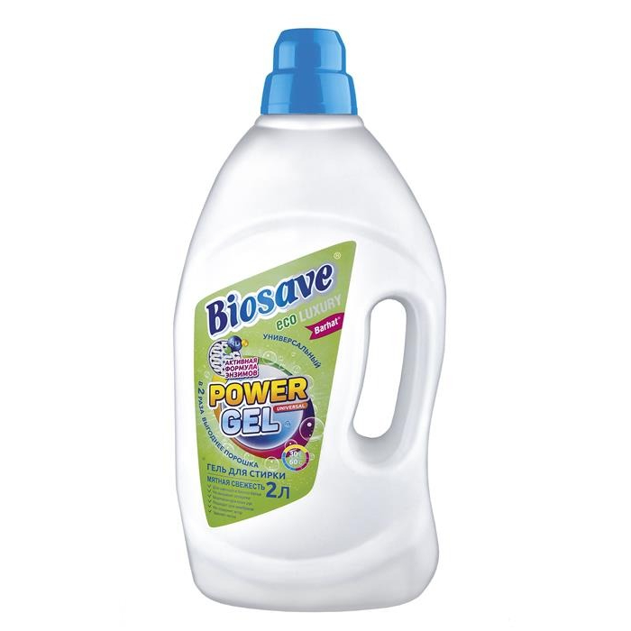 Гель для стирки Biosave Luxury мятная свежесть 2л мыло жидкое fa чистота и свежесть лайм