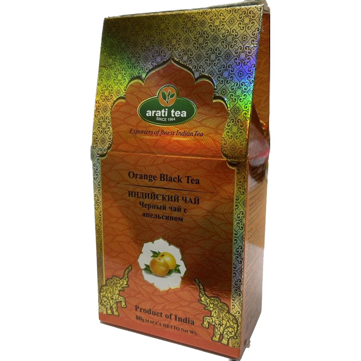 Чай Arati Tea Черный Ассам с апельсином, 80 г чай arati tea зеленый ассам 80 г