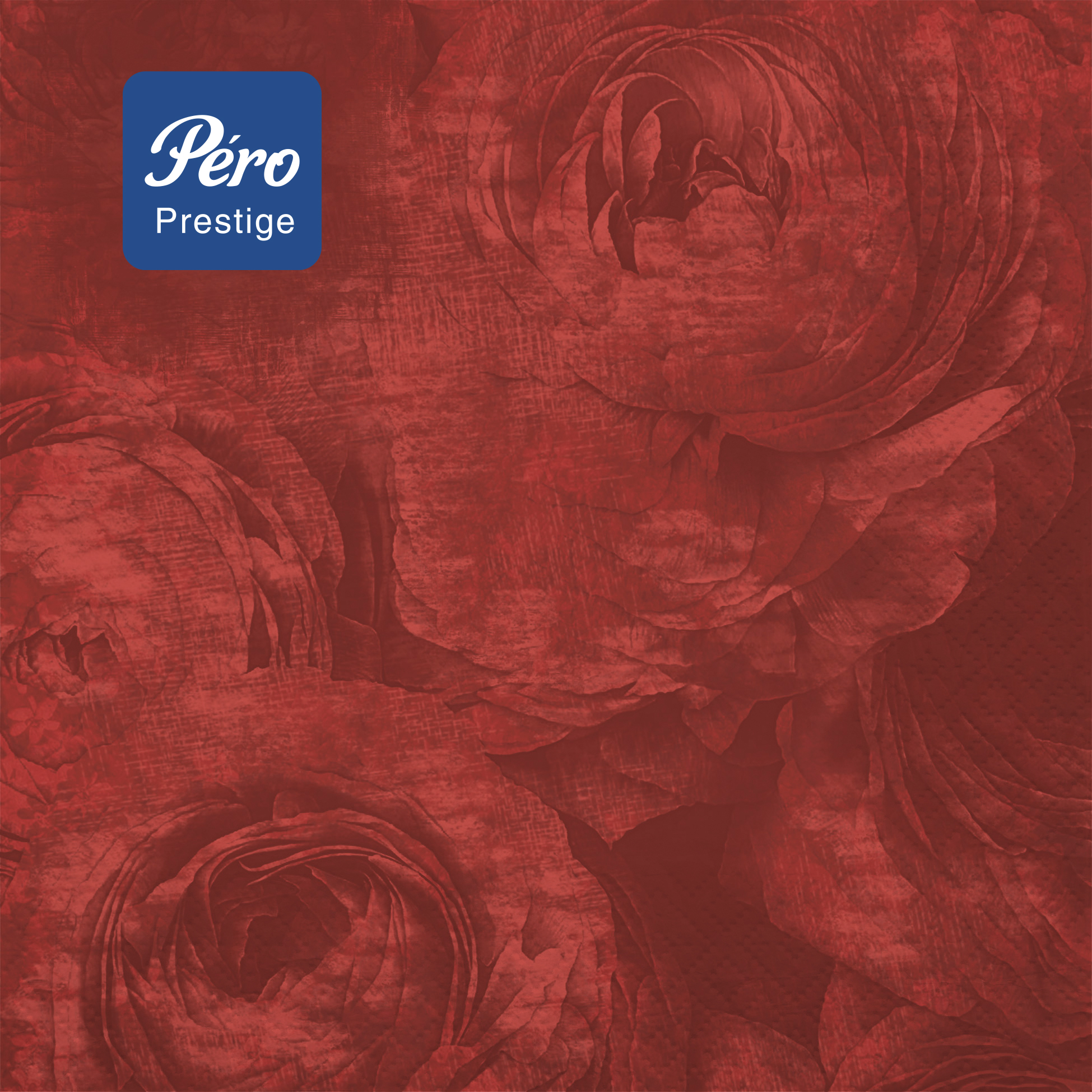 Салфетки бумажные Pero Prestige 3-слойные Красный бархат 33х33см 20шт
