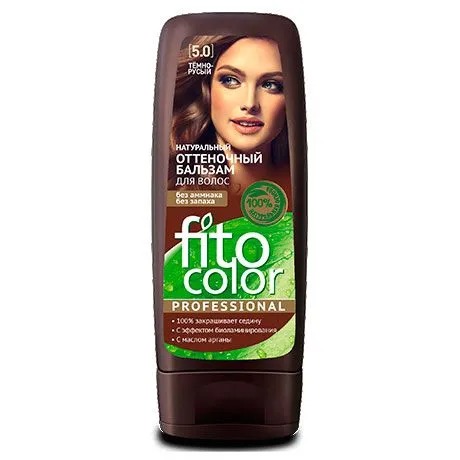 Бальзам оттеночный для волос Fitocolor тон темно-русый 140мл краска для волос syoss color 6 8 темно русый