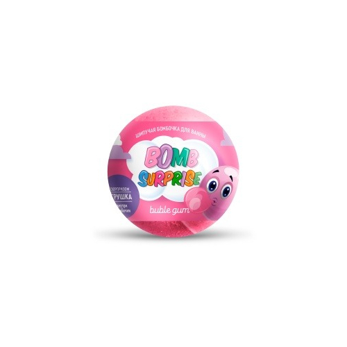 Бомбочка для ванны Bomb surprise с игрушкой bubble gum 115г соль шиммер для ванны monolove bio bubble yummy с ароматом бабл гам 250 гр