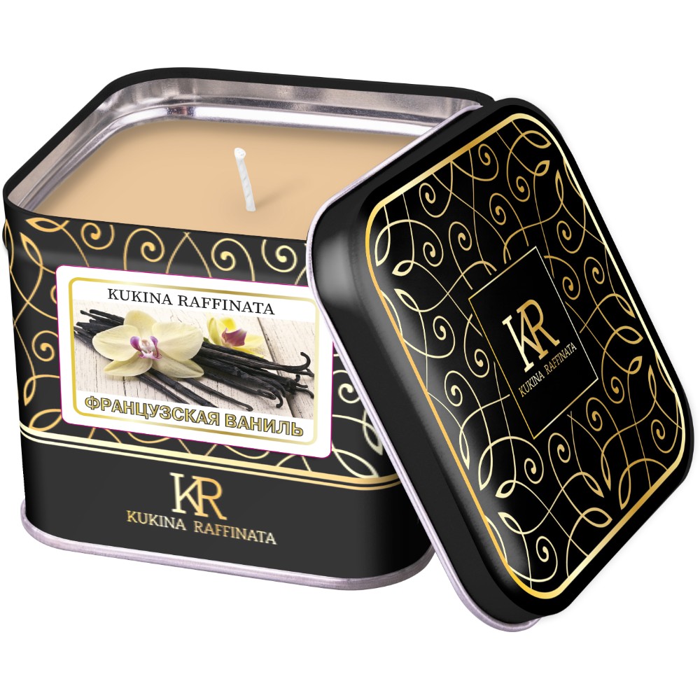 Свеча ароматическая в жестяной банке Kukina Raffinata французская ваниль свеча ароматическая в стекле 6 3см 100мл ваниль