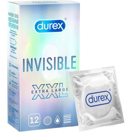 Презервативы Durex Invisible XXL №12, размер Большой