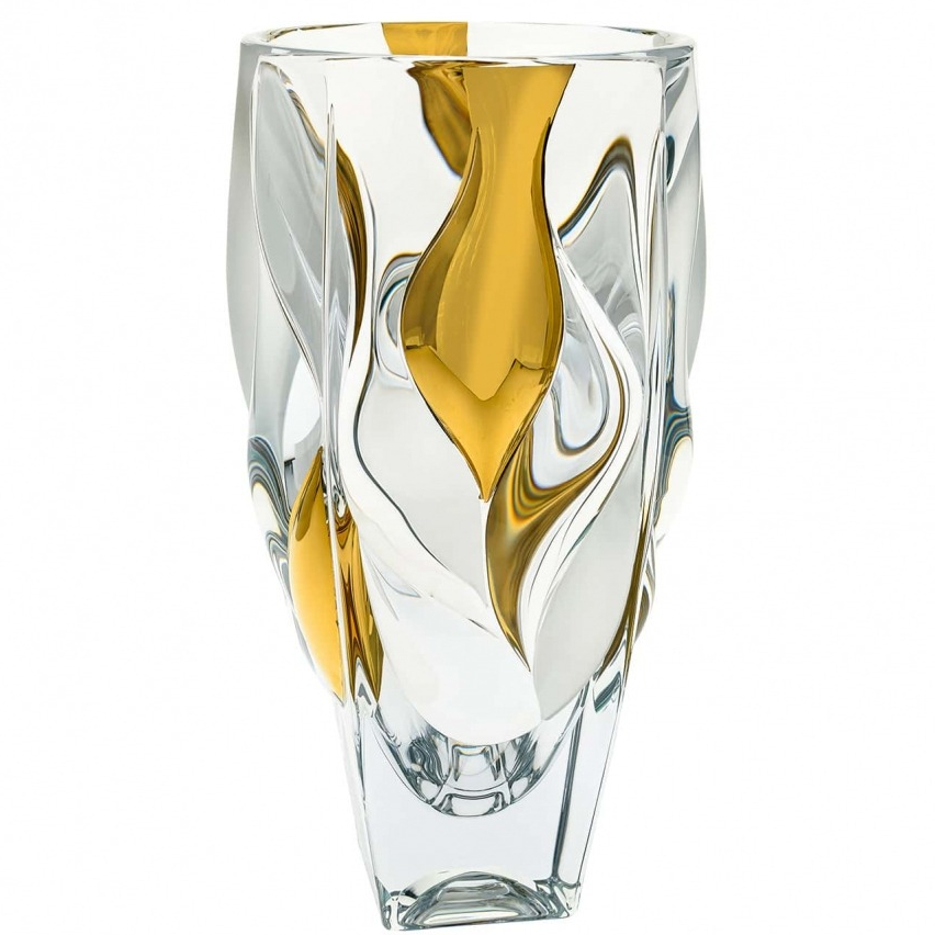 ваза для ов 18 см reichenbach золотая розочка кобальт декор 878к 131853 Ваза Bohemia Jihlava Bamboo декор золото 30 см