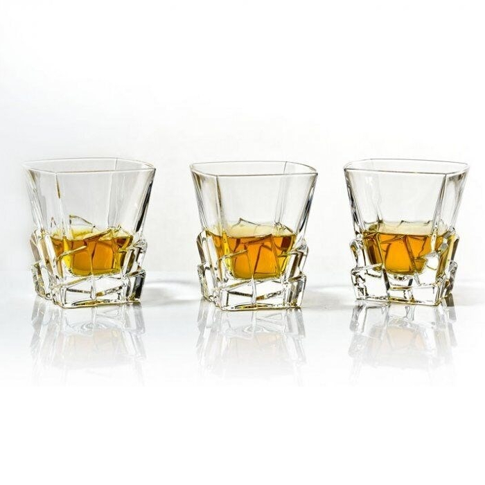 Набор стаканов для виски Bohemia Jihlava Crack золото 310 мл 6 шт, цвет прозрачный - фото 1