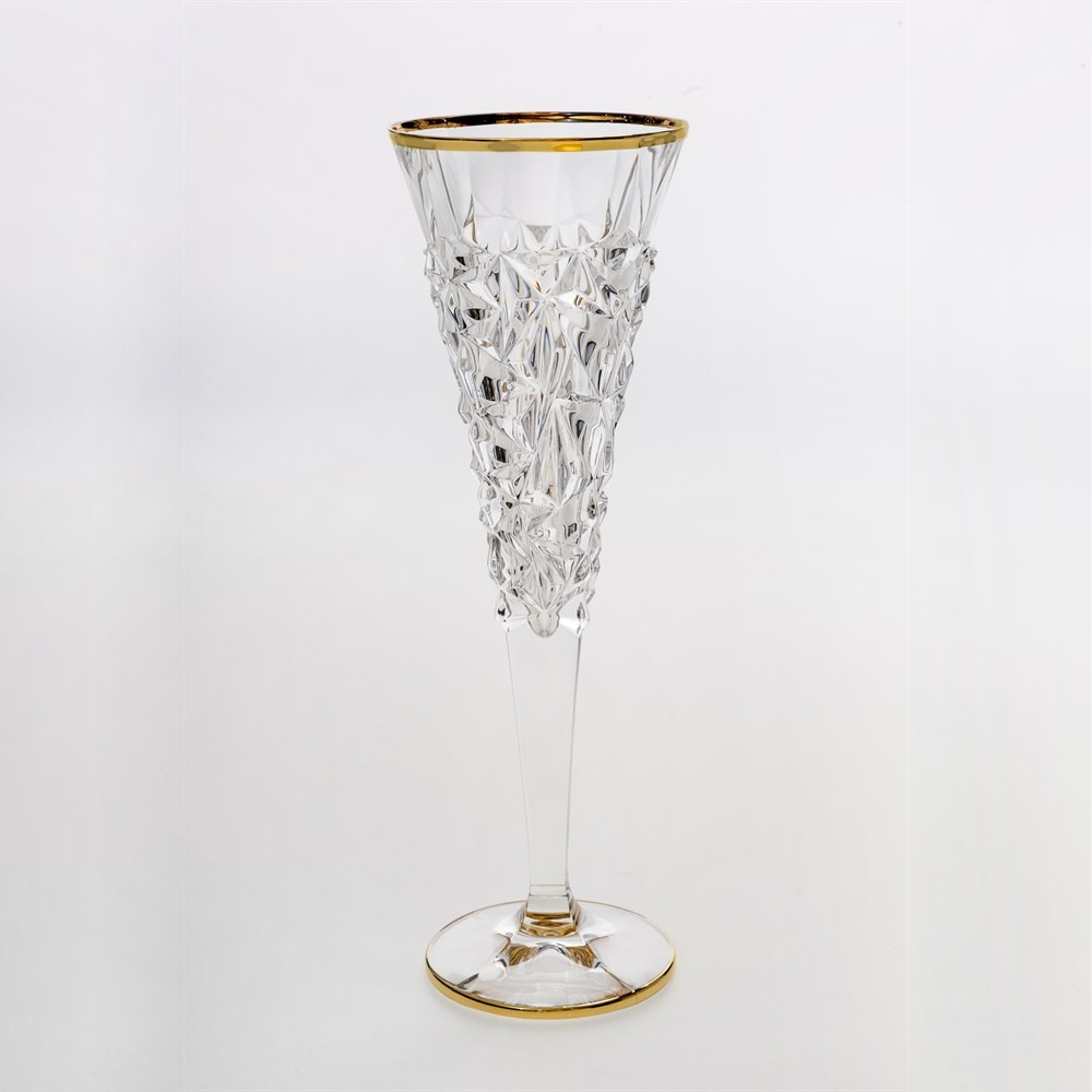 Набор бокалов для шампанского Bohemia Jihlava Glacier золото 200 мл 6 шт ваза bohemia jihlava bamboo декор золото 30 см