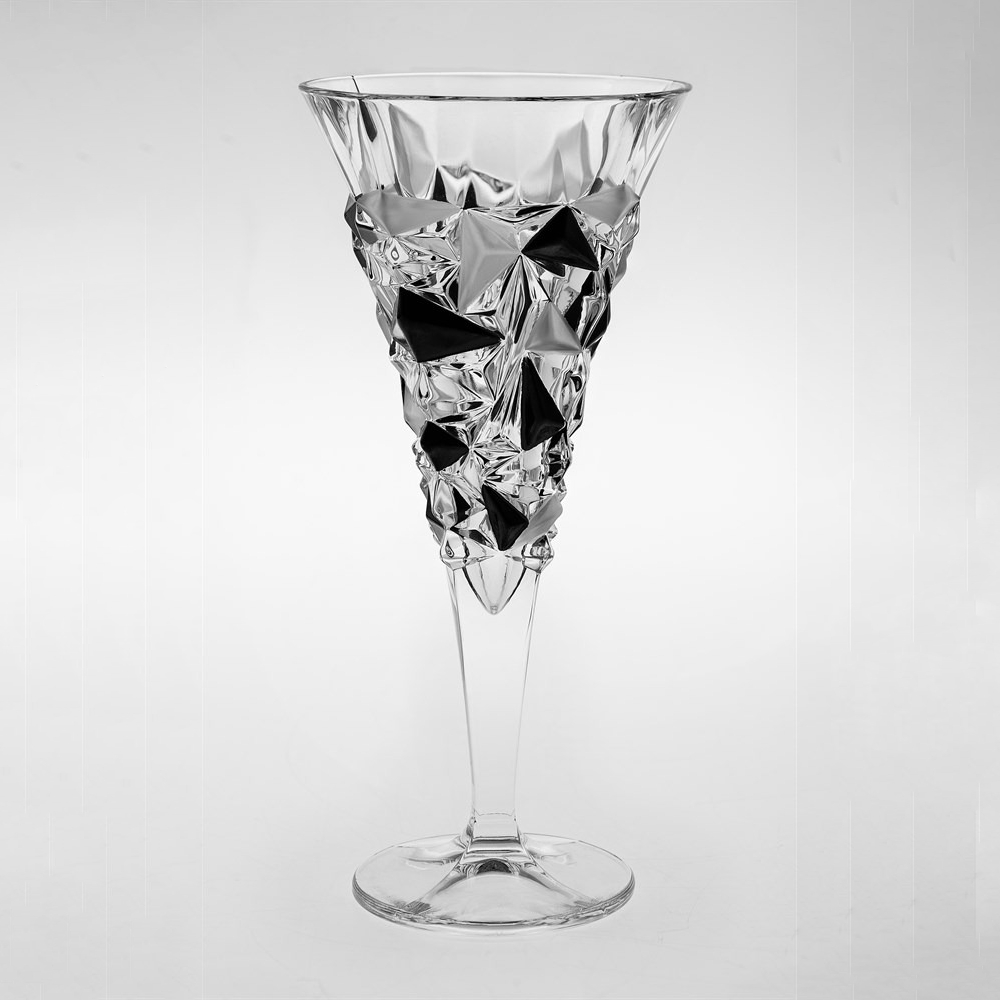 Набор бокалов для вина Bohemia Jihlava Glacier черный матовый 250 мл 6 шт, цвет прозрачный - фото 1