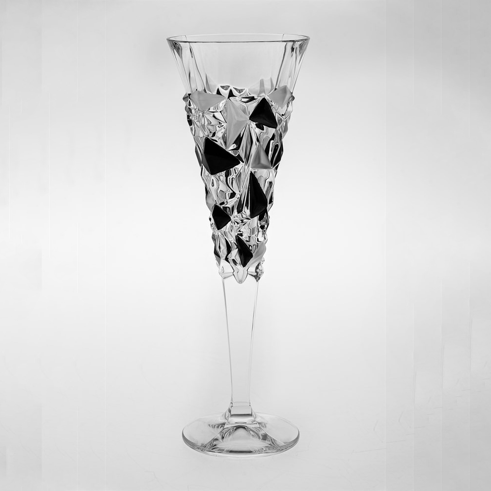 Набор бокалов для шампанского Bohemia Jihlava Glacier черный матовый 200 мл 6 шт