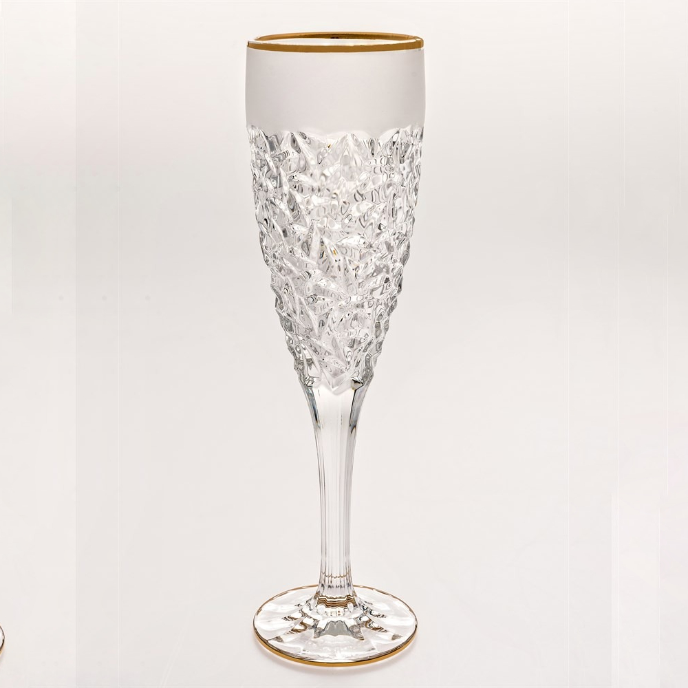 Набор бокалов для шампанского Bohemia Jihlava Nicolette золото, матовое напыление 180 мл 6 шт