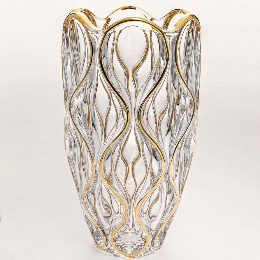 Ваза Bohemia Jihlava Ocean декор золото 30 см ваза гарда декор циклон