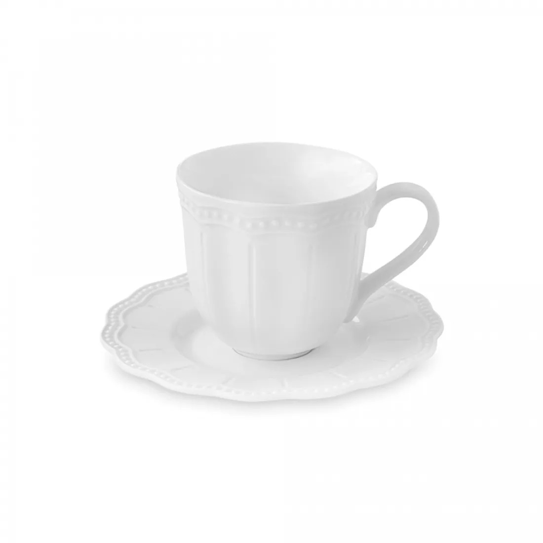 Чашка с блюдцем Easy life Elite белая 110 мл, цвет белый - фото 1