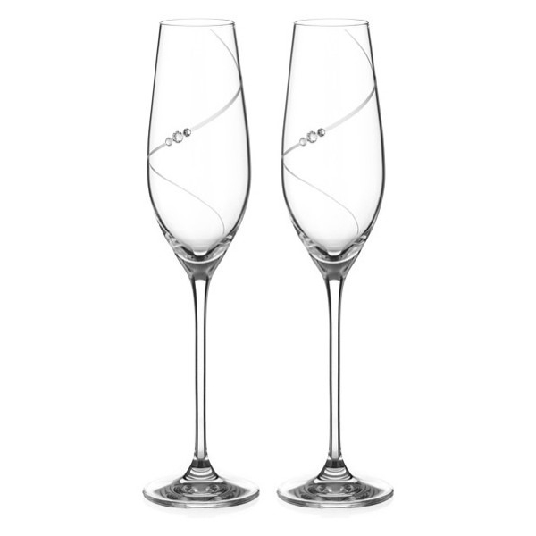 Набор бокалов для шампанского Diamante силуэт 210 мл 2 шт ваза для ов diamante сердце 30 см