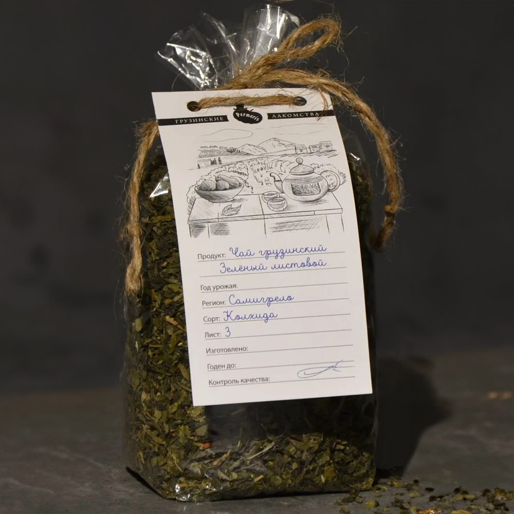 Чай грузинский зеленый листовой Permeris 100 г