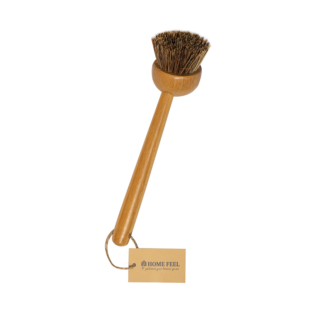 Щетка HomeFeel с длиной деревянной ручкой для мытья посуды зубная щетка детская little mr бамбук 14 × 2 × 2 см