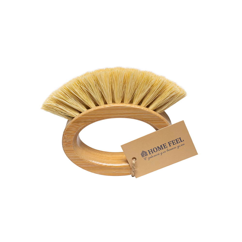 Щетка - кольцо HomeFeel деревянная щетина сизаль ручная щетка сметка для уборки in loran