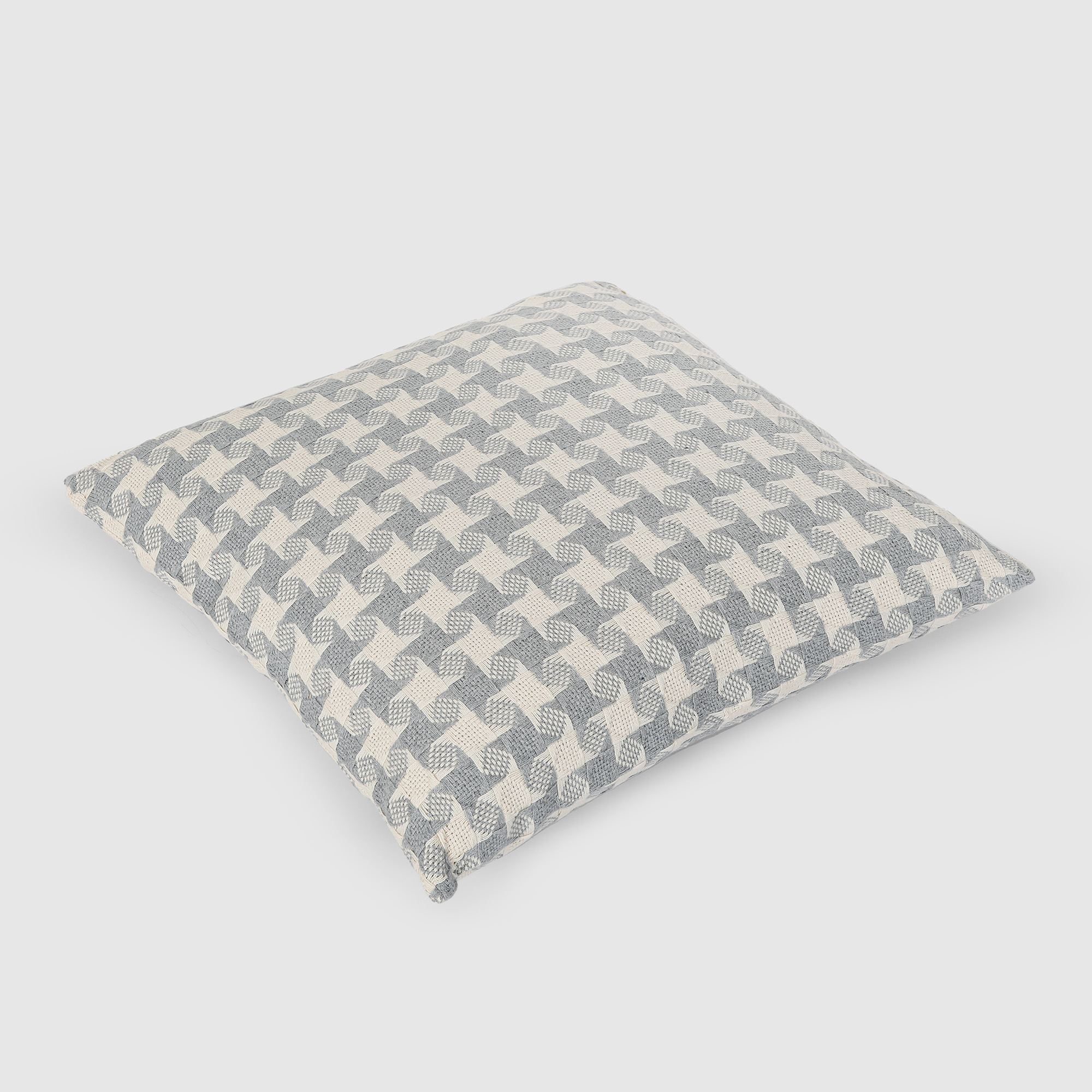 Подушка Homelines textiles Peid-de-Poule grey серая 45х45 см, цвет серый - фото 3