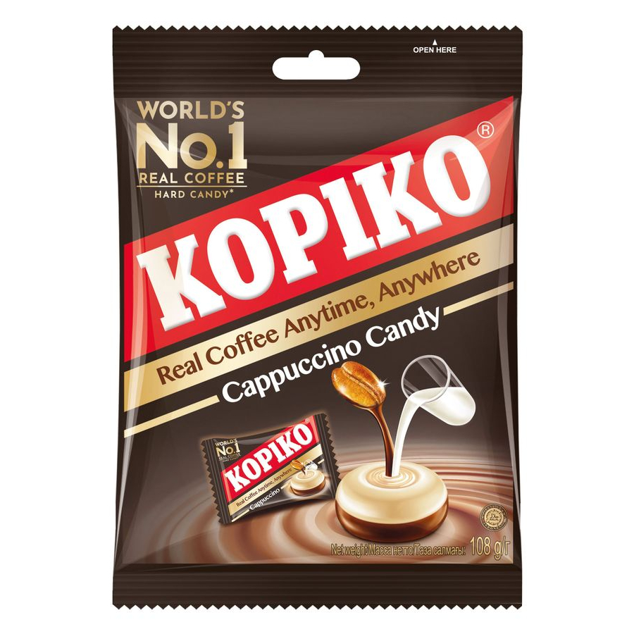 Леденцы Kopiko Cappuccino Candy, 108 г леденцы бобс дыня клубника чай 35 г