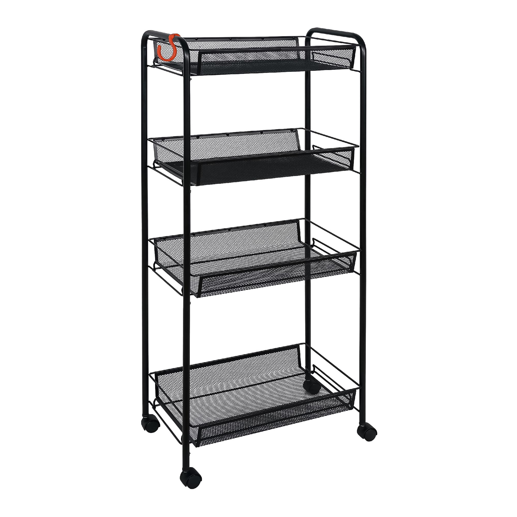 Этажерка ЗМИ Ладья 24 на колесиках черная 44х25х100 см 3289₽