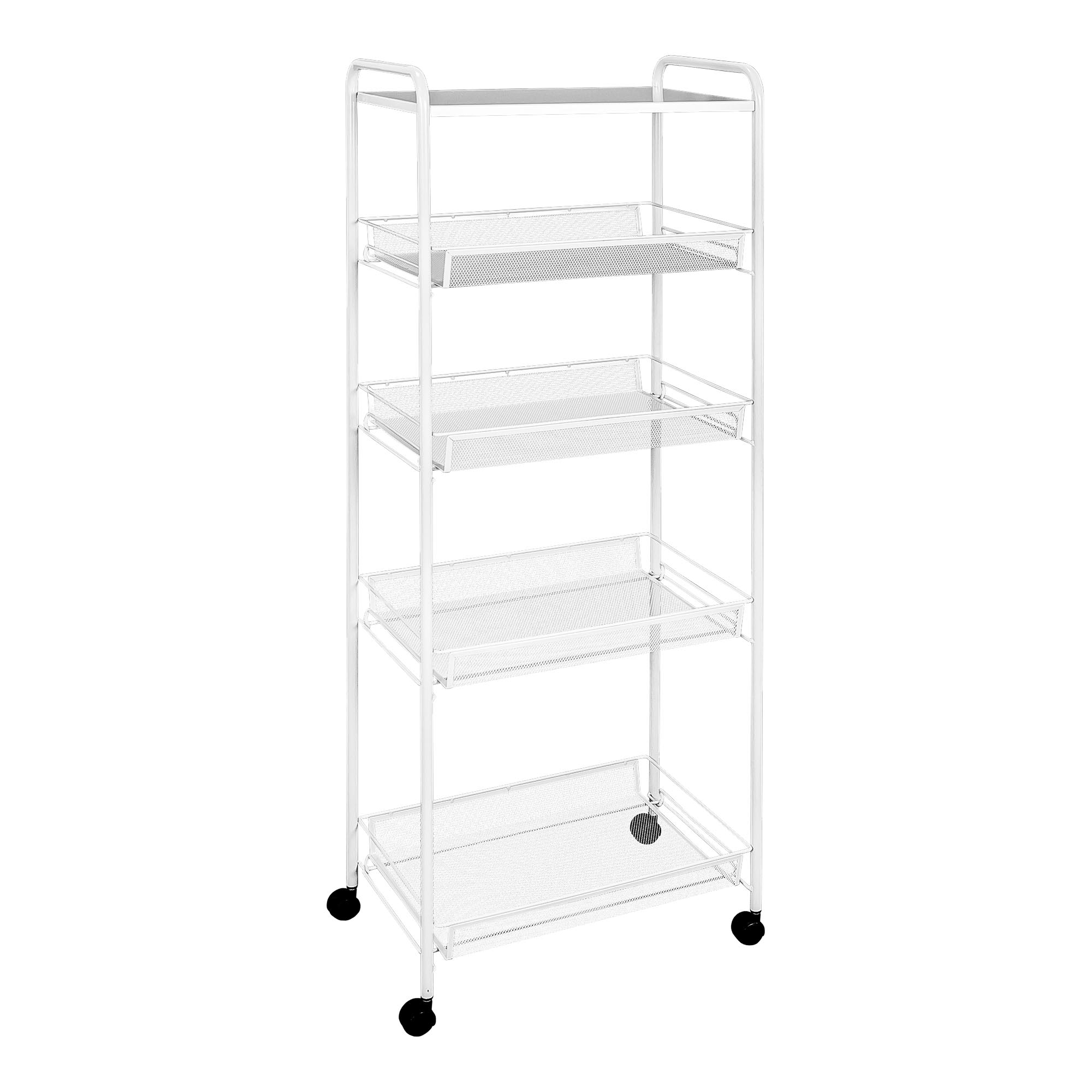 Этажерка ЗМИ Ладья 35 на колесиках белая 45х30х119 см 4289₽