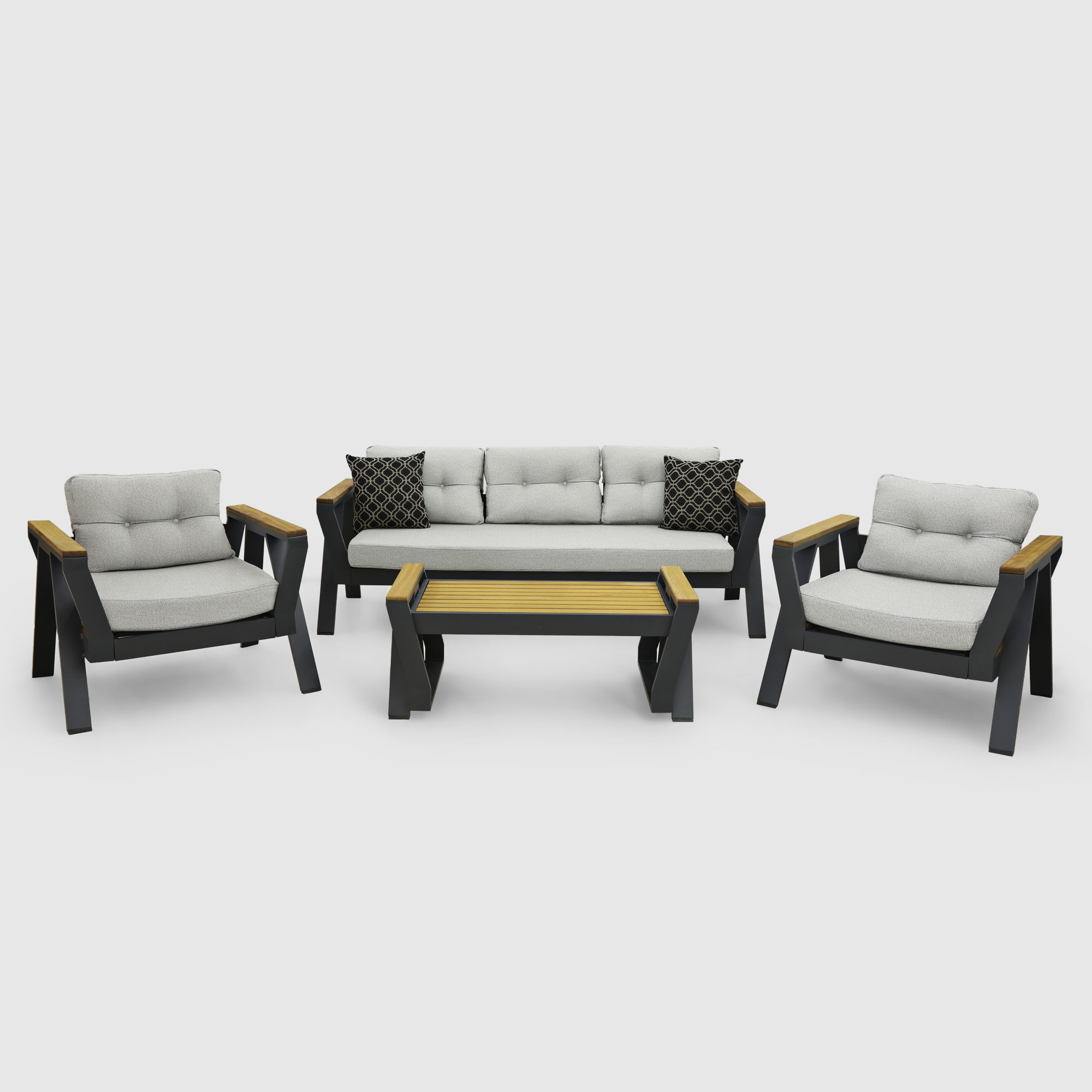 Комплект мебели Alora Garden Atlas 4 предмета, цвет антрацитовый, размер 192х80х55