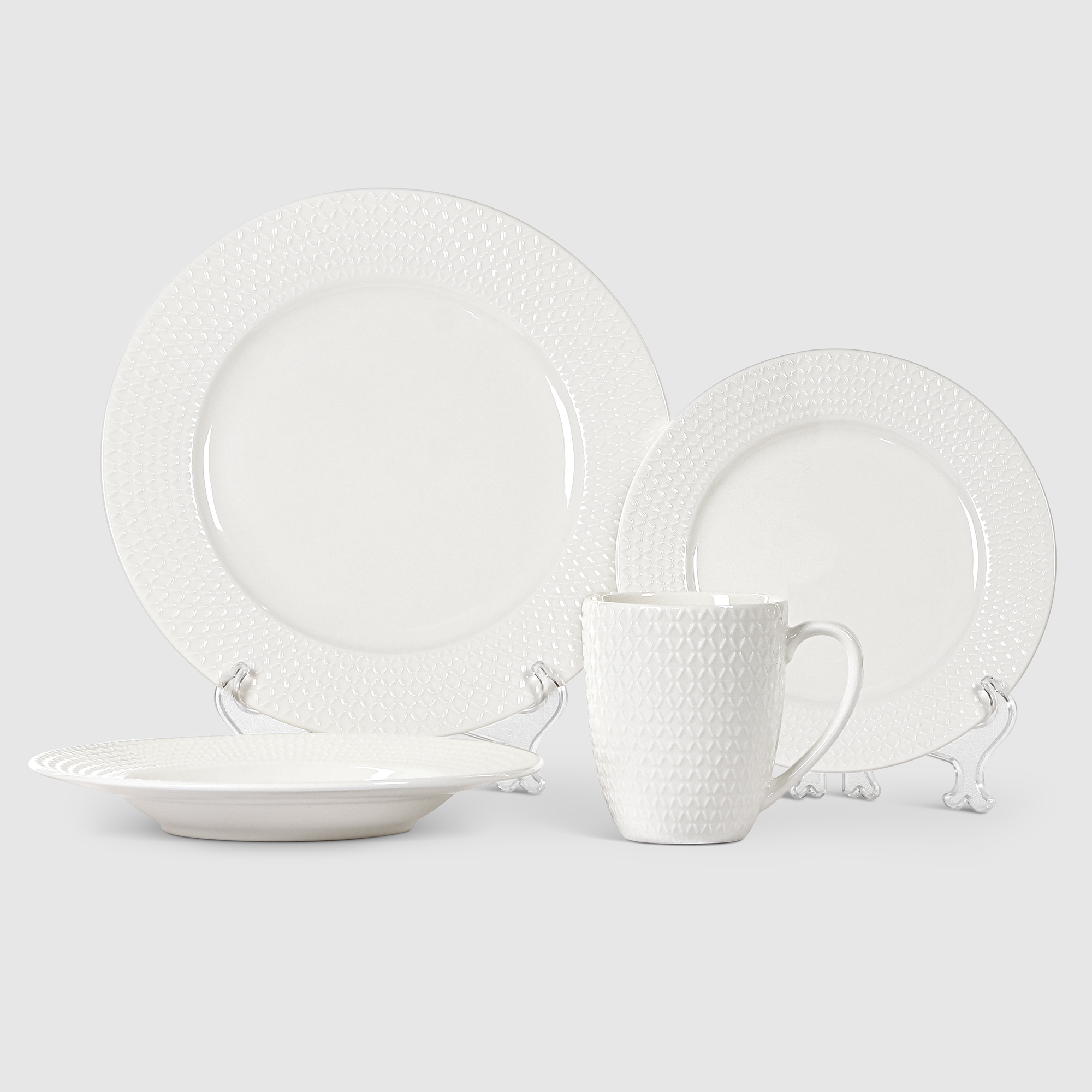 Набор посуды White Rabbit Woven из 16 предметов доска тарелка для подачи стейка adelica 28×22×1 8 см береза