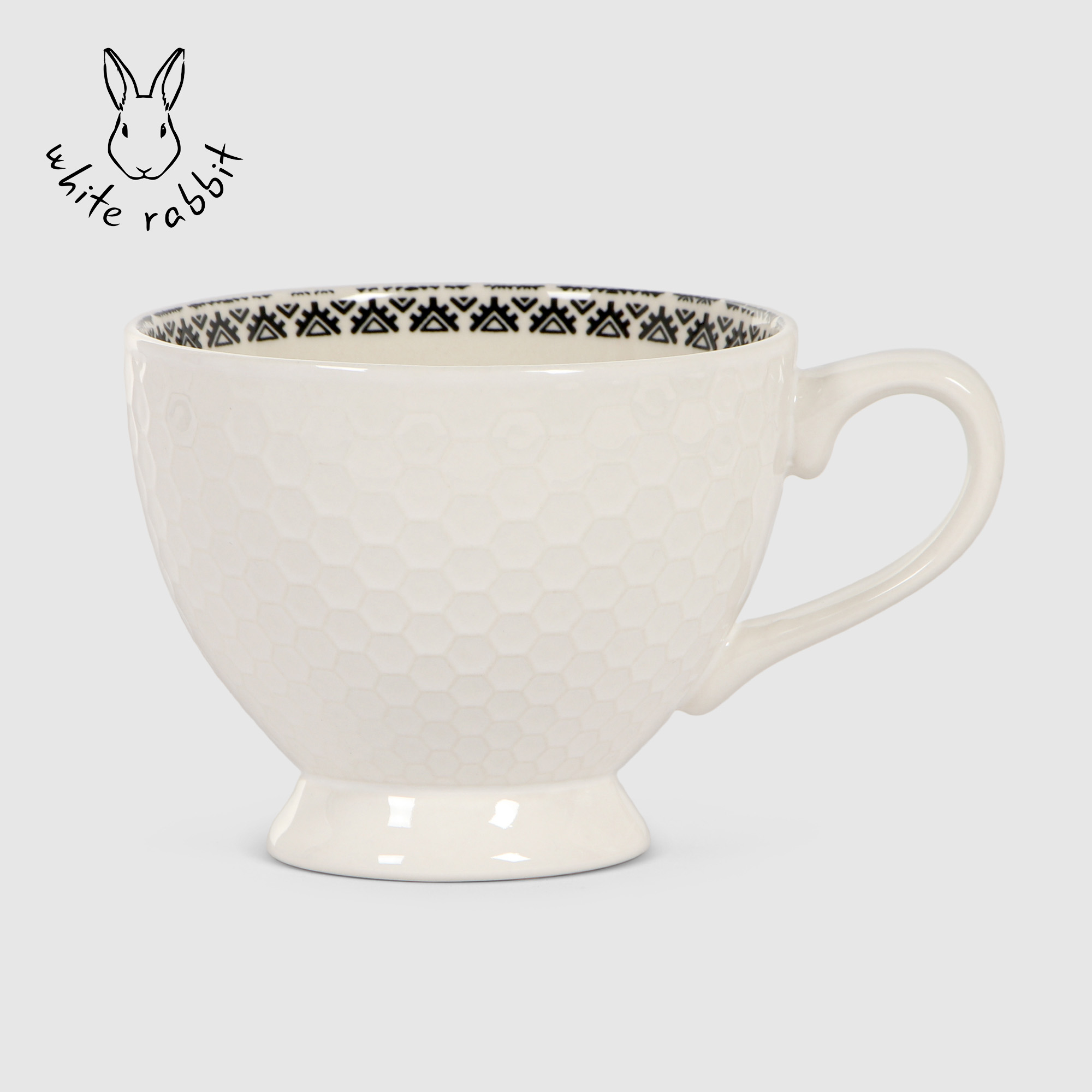 Кружка White Rabbit Embossed цветы 400 мл