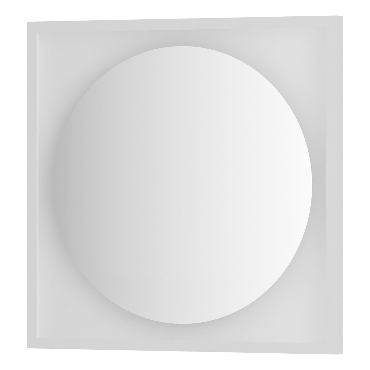 фото Зеркало defesto с led-подсветкой без выключателя 12 w нейтральный белый свет, белая рама 60x60 см