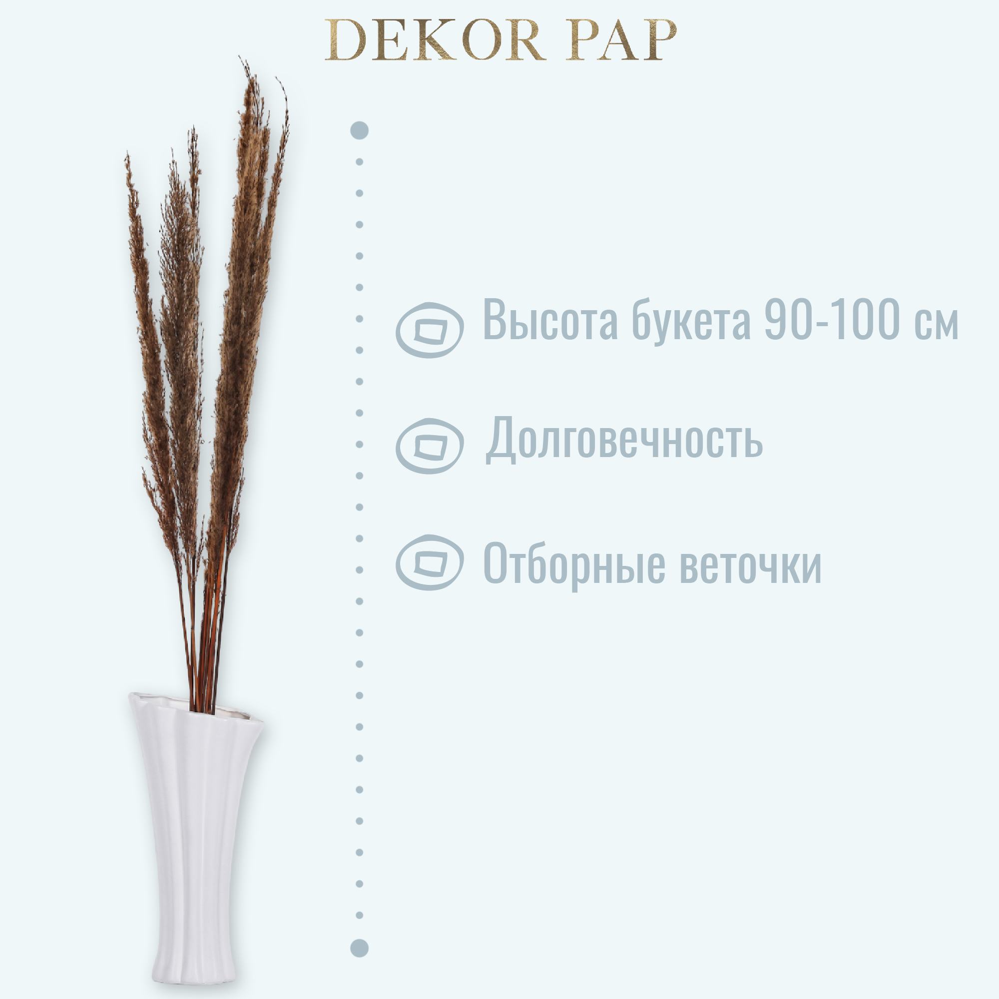 Сухоцветы Dekor pap IJ0054 90-100 см Вид№3