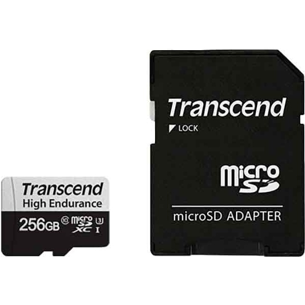 Карта памяти Transcend High Endurance 350V MicroSDXC 256 Гб с адаптером