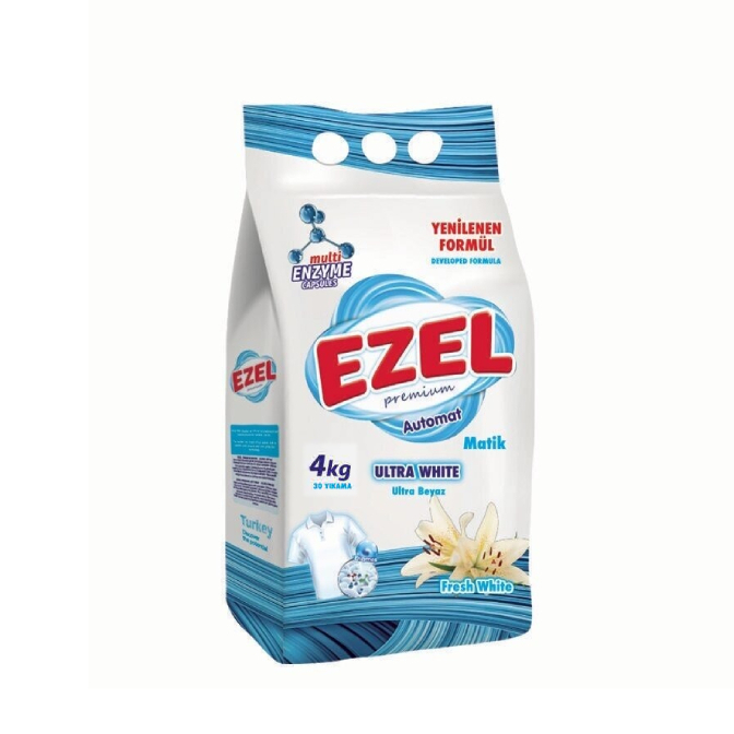 Порошок стиральный Ezel WHITE 4 кг спрей очищающий ezel для кухни 750 мл
