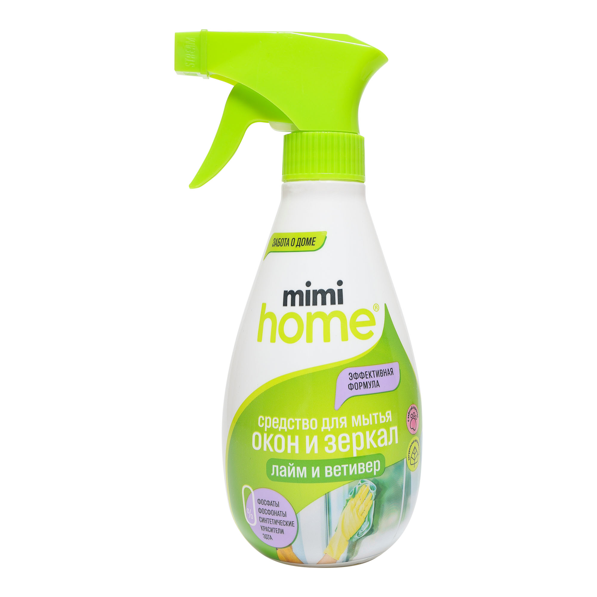 Средство для мытья окон и зеркал Mimi Home 370 мл средства для уборки mimi home средство для мытья окон и зеркал лайм и ветивер