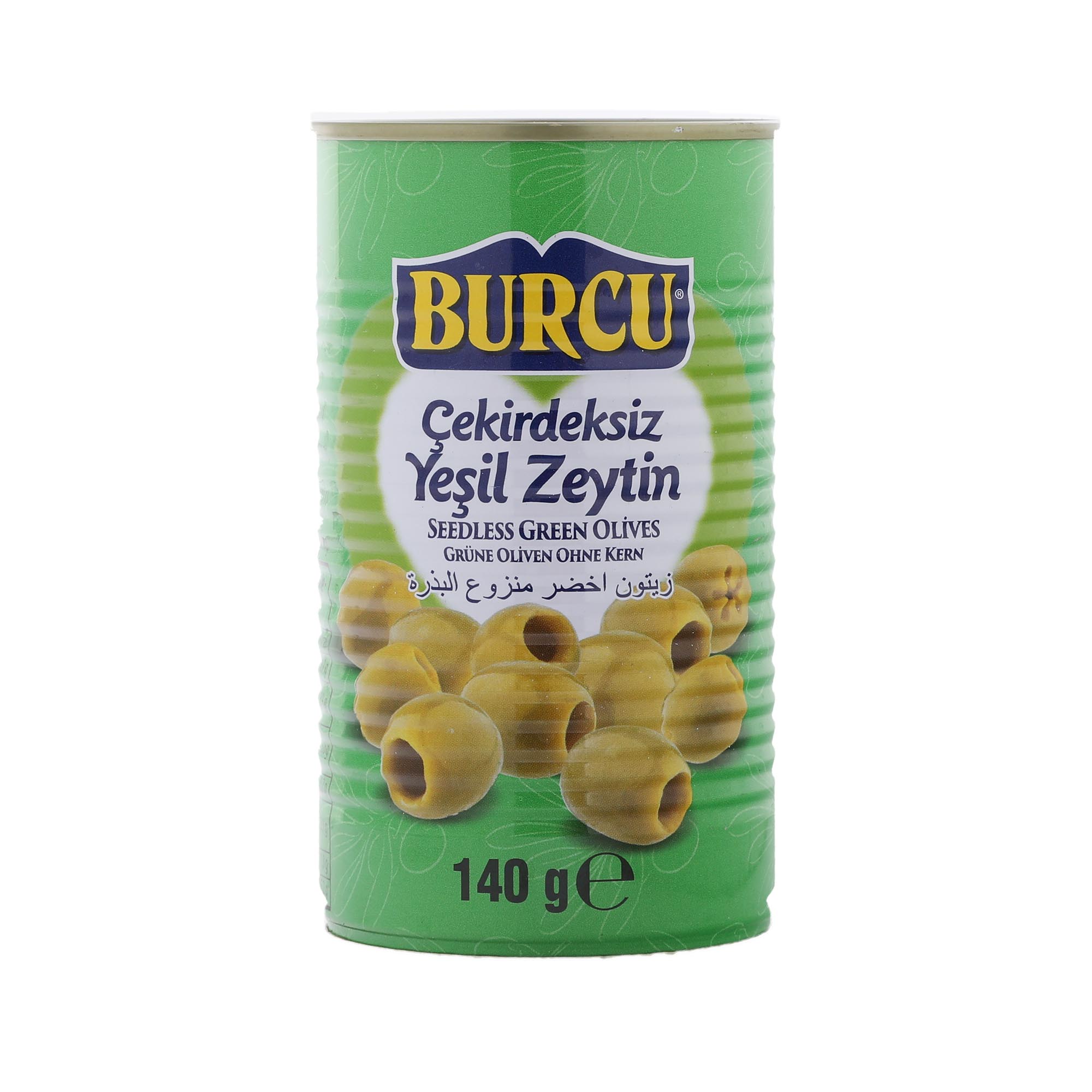 Оливки зелёные Burcu Без косточки 140 г оливки зеленые ece с чесночной пастой 480 г
