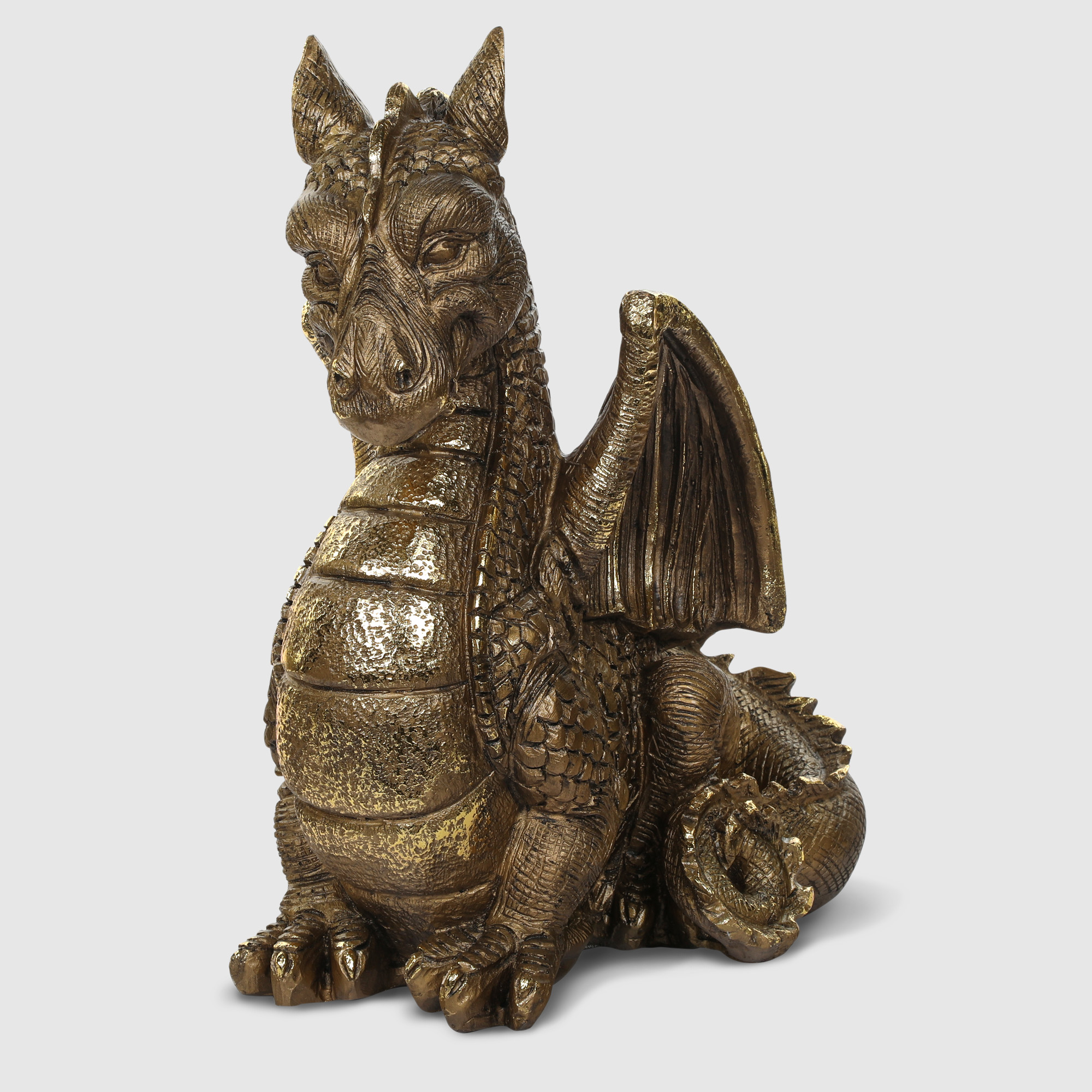 Декоративная Новогодняя фигура Полиформ Символ года Дракон бронза 45 см