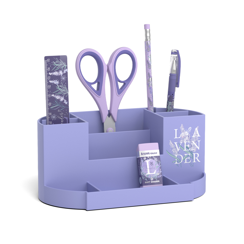 Набор настольный пластиковый Erich Krause Victoria, Lavender фиолетовый набор настольный пластиковый erich krause forte lavender белый с фиолетовой вставкой