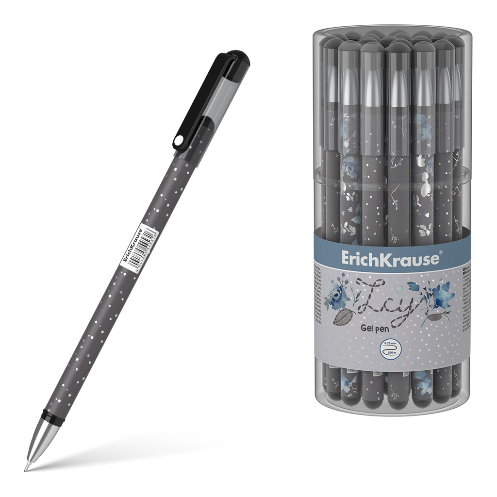 ручка гелевая erich krause g round синяя Ручка гелевая Erich Krause Frozen Beauty Stick черная в ассортименте