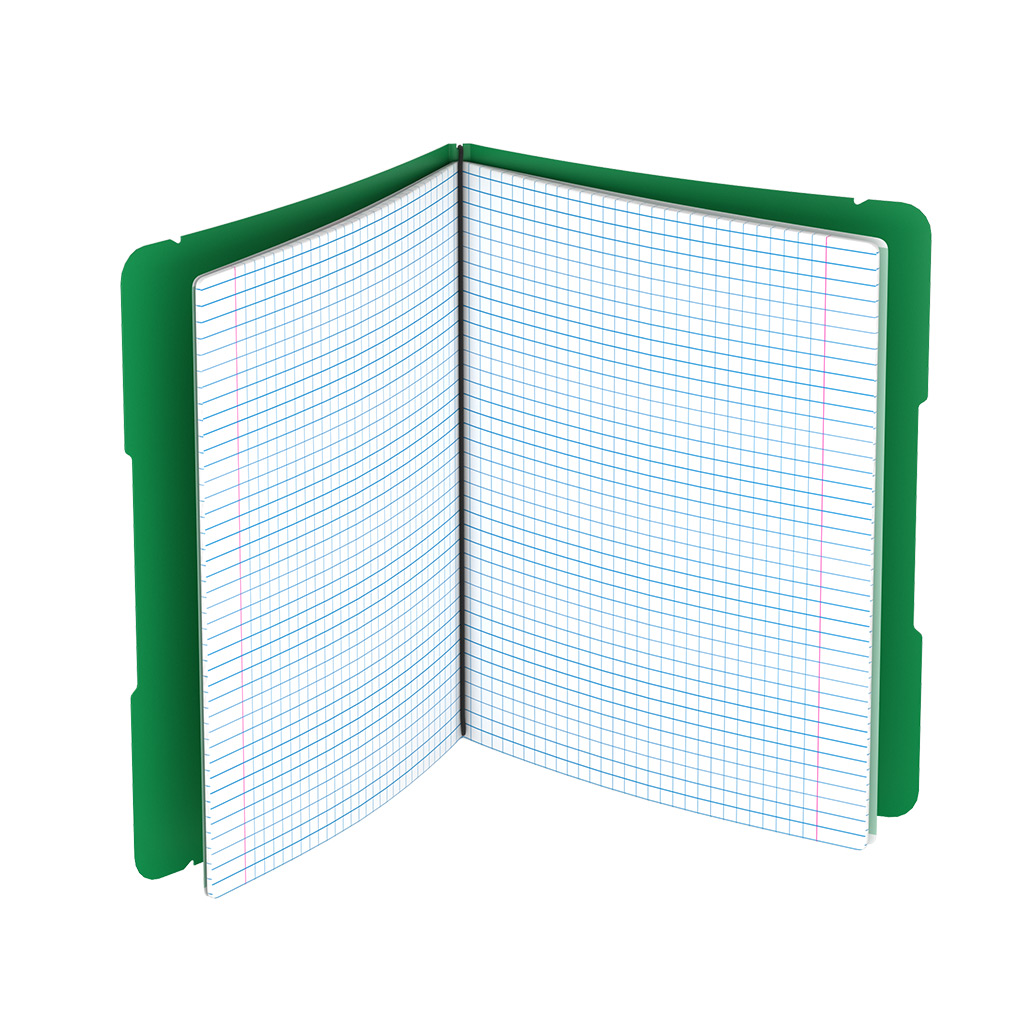 Тетрадь общая ученическая в съемной пластиковой обложке Erich Krause FolderBook Classic зеленый в клетку А5+ 48 листов - фото 2