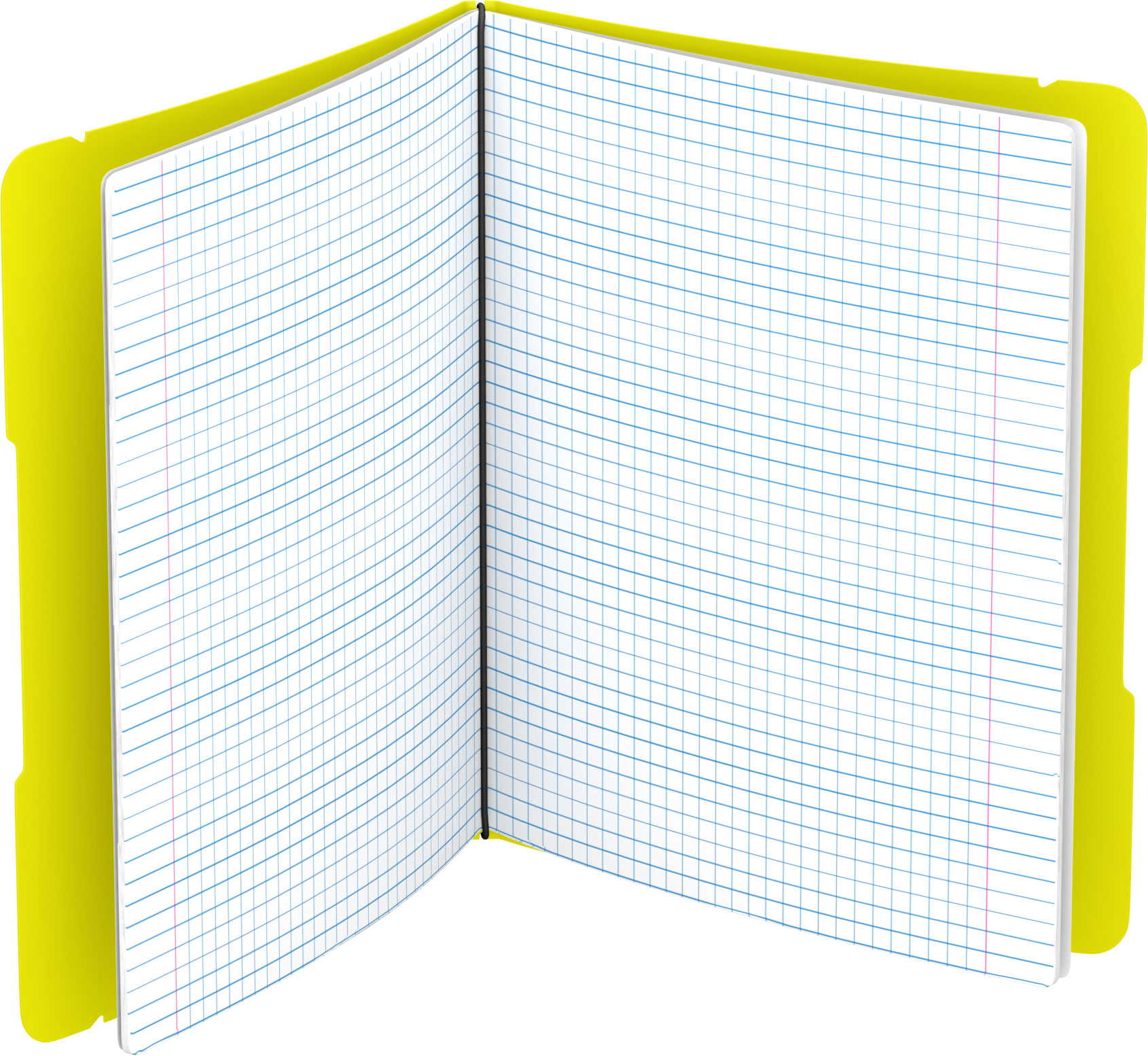 Тетрадь общая ученическая в съемной пластиковой обложке Erich Krause FolderBook Neon желтый в клетку А5+ 48 листов - фото 2
