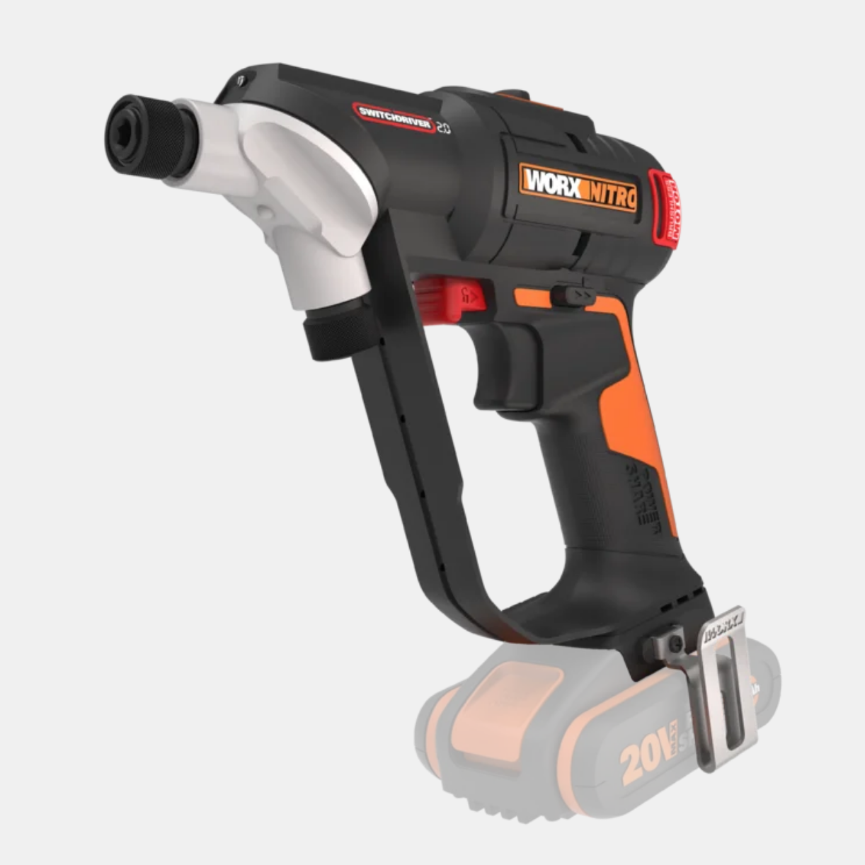 фото Дрель-шуруповерт аккумуляторная бесщёточная worx switchdriver 2.0 wx177.9, 50нм, 20в, без акб и зу