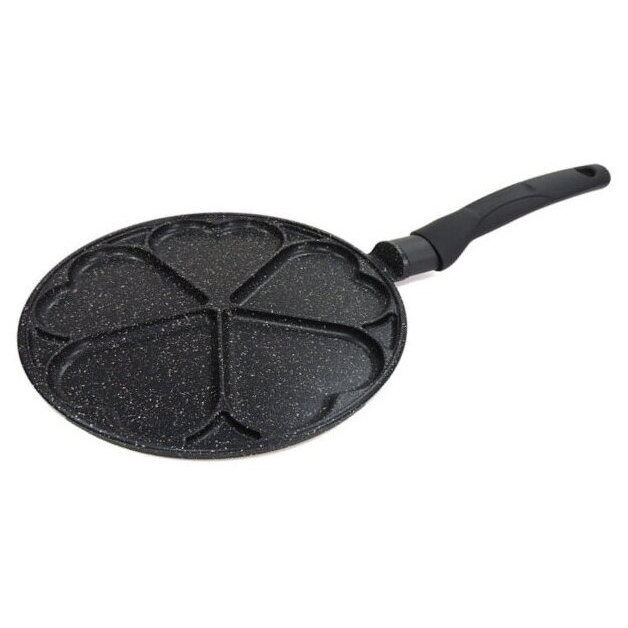 Сковорода-сердечки Victoria Гранит 24 см, цвет черный