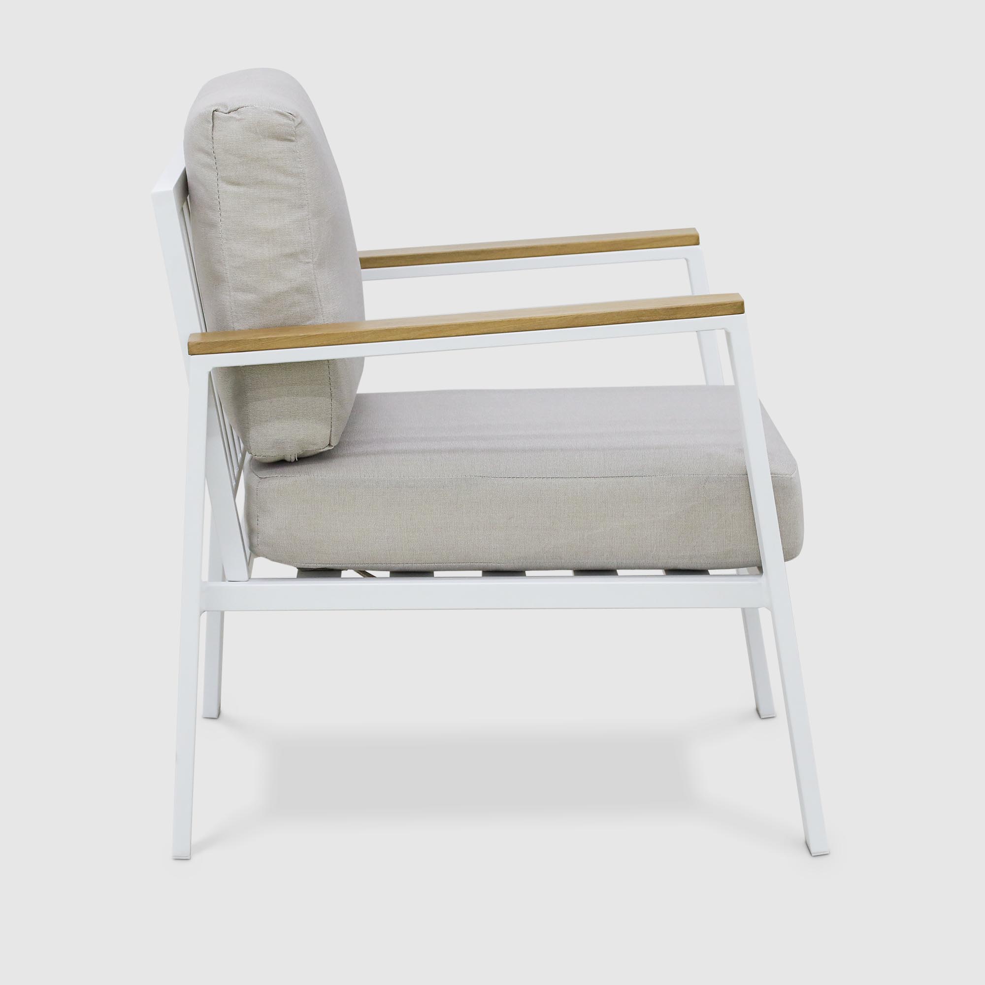 Комплект Bizzotto Belmar white с подушками 4 предмета, цвет белый, натуральное дерево, размер 132х75х84 - фото 8