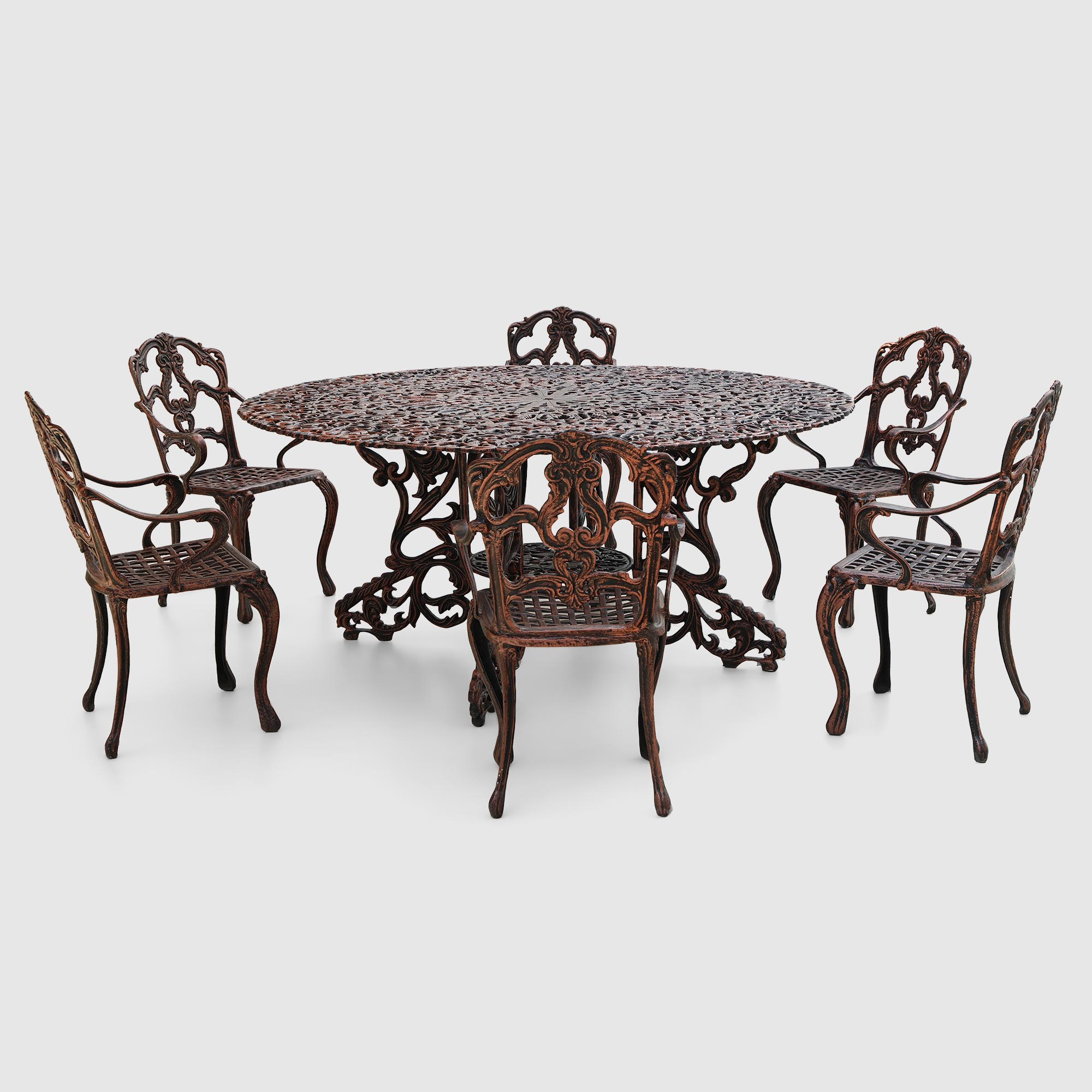 Комплект мебели Ns Rattan Skandinavia стол + 6 кресел, цвет коричневый