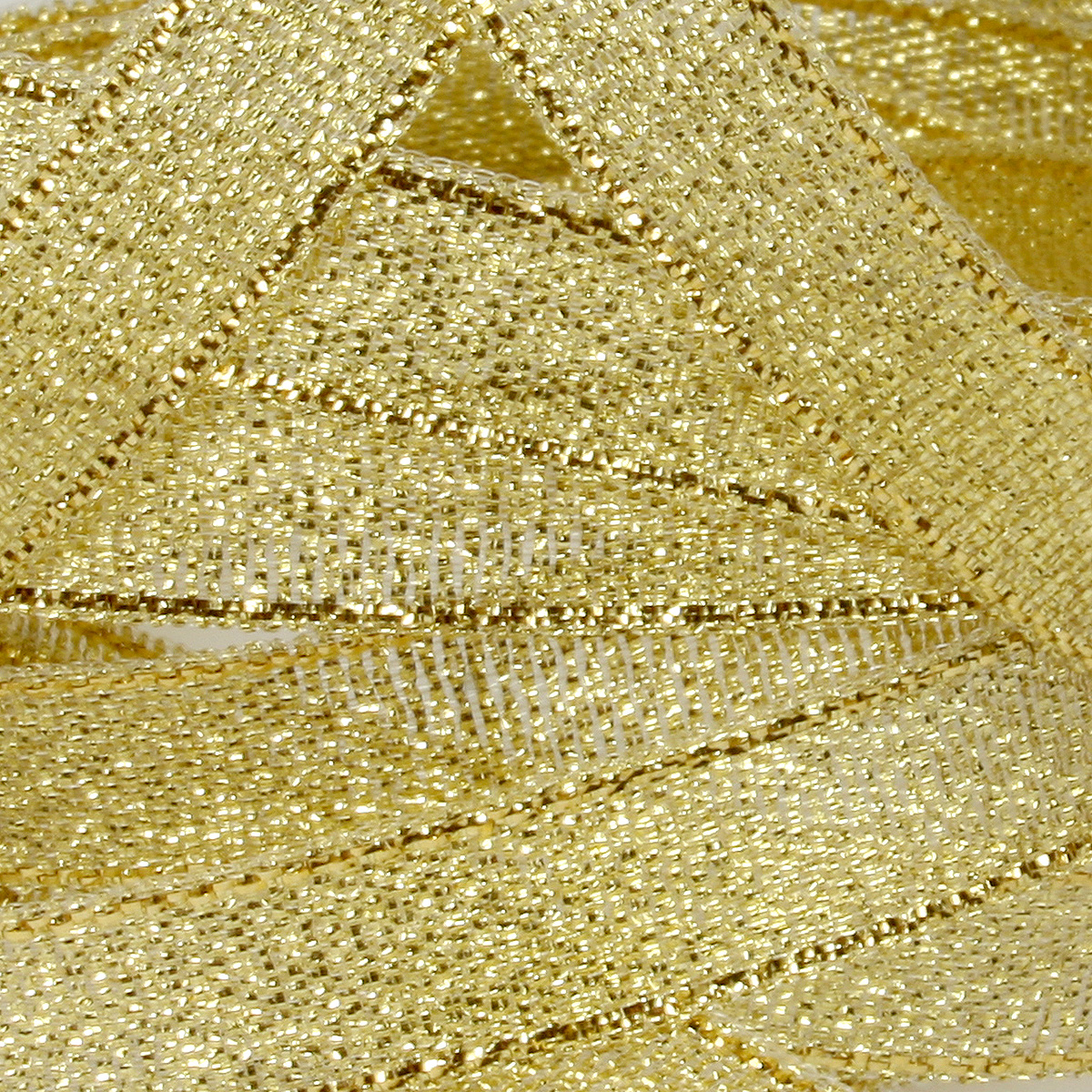 Лента парчовая Grand Gift 09 в ассортименте 0,9 см х 22 м, цвет золотой - фото 2