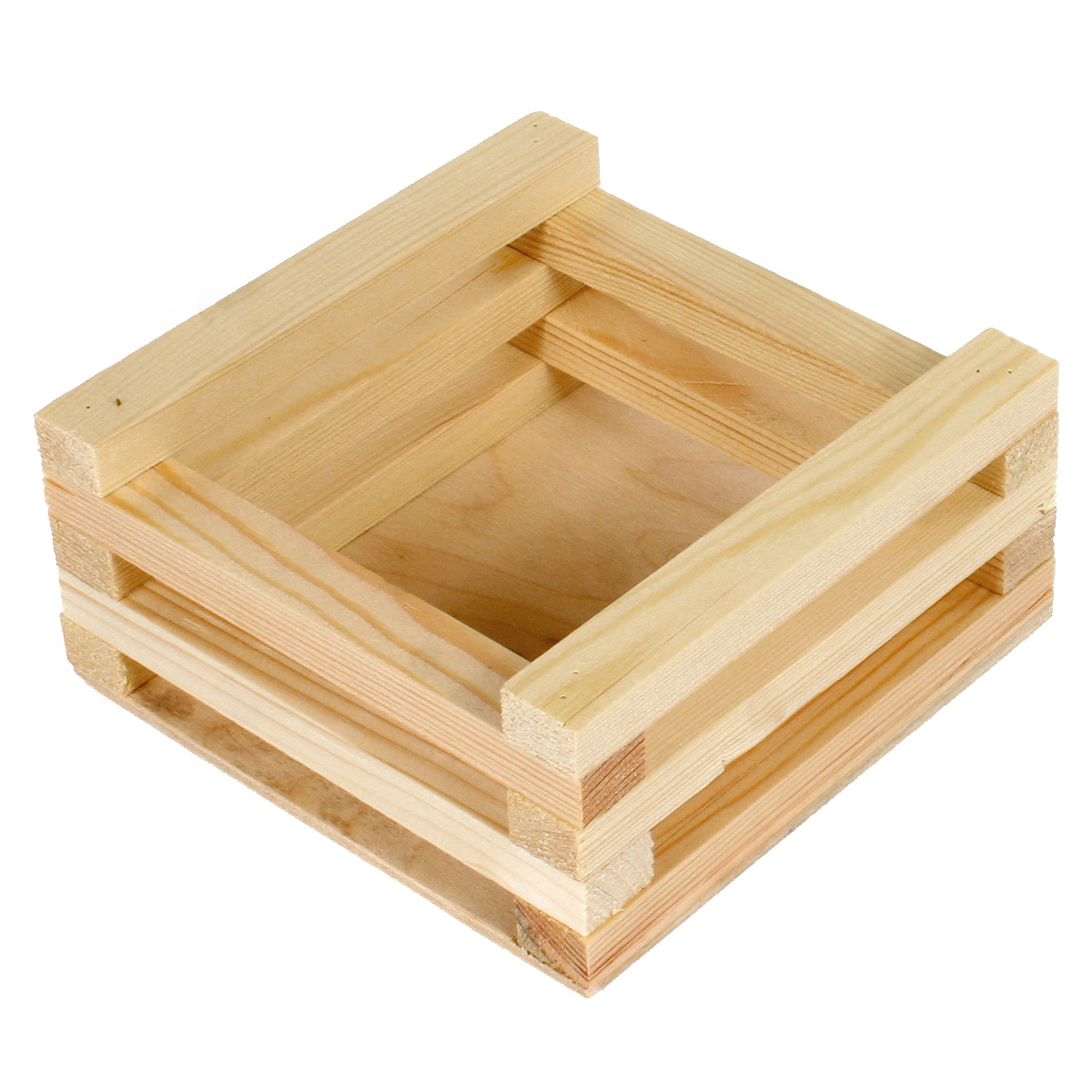 Коробка деревянная Grand Gift 135 квадратная из брусков 15х15х6 см букет из чая и сладостей на день рождения