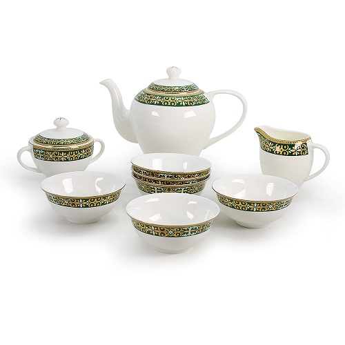 Сервиз чайный с пиалами АККУ 7915А Салтанат 6 персон 9 предметов тарелка акку 8059а шар 21 см