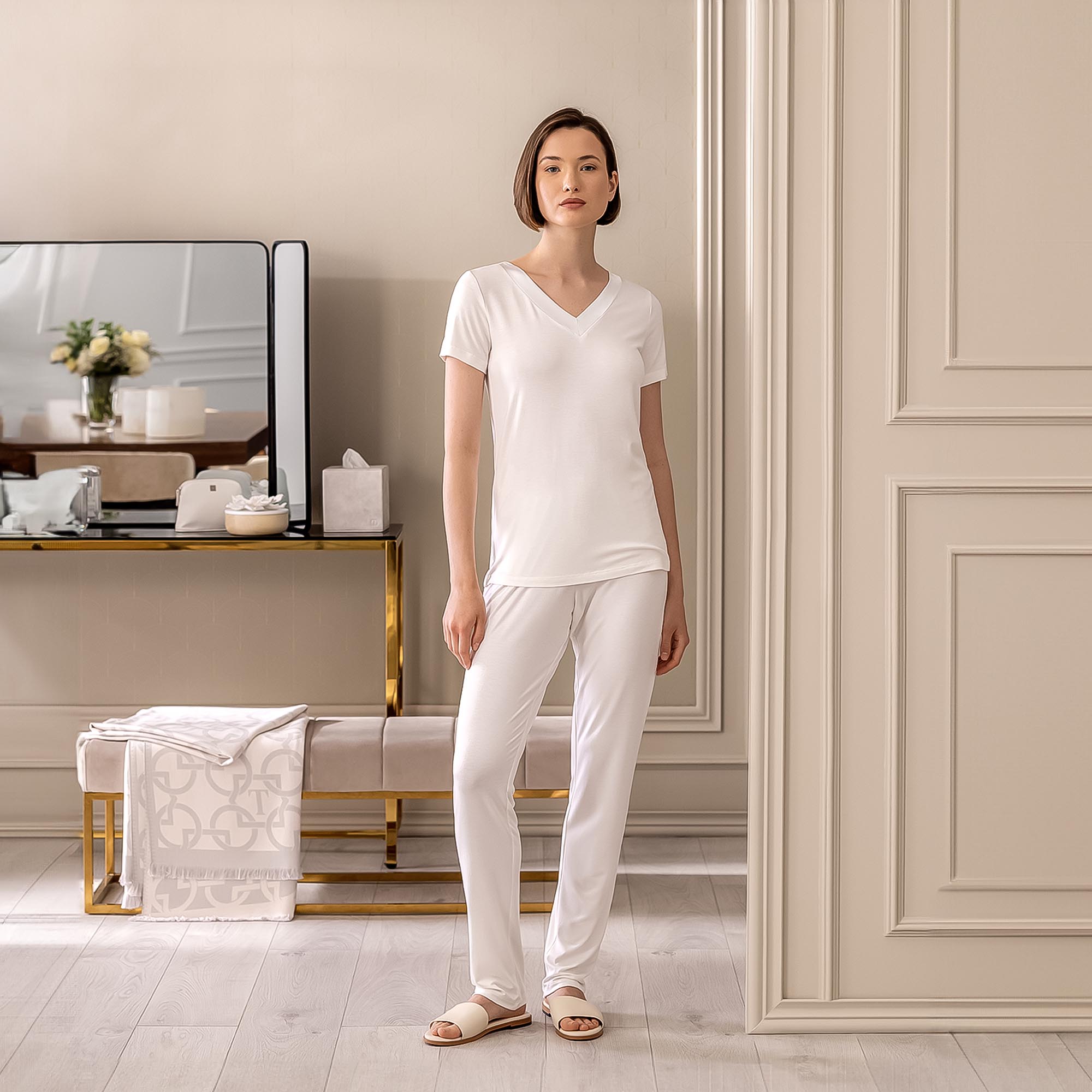 Пижама Togas Ингелла белая женская XL(50) 2 предмета, цвет белый, размер XL(50) - фото 4