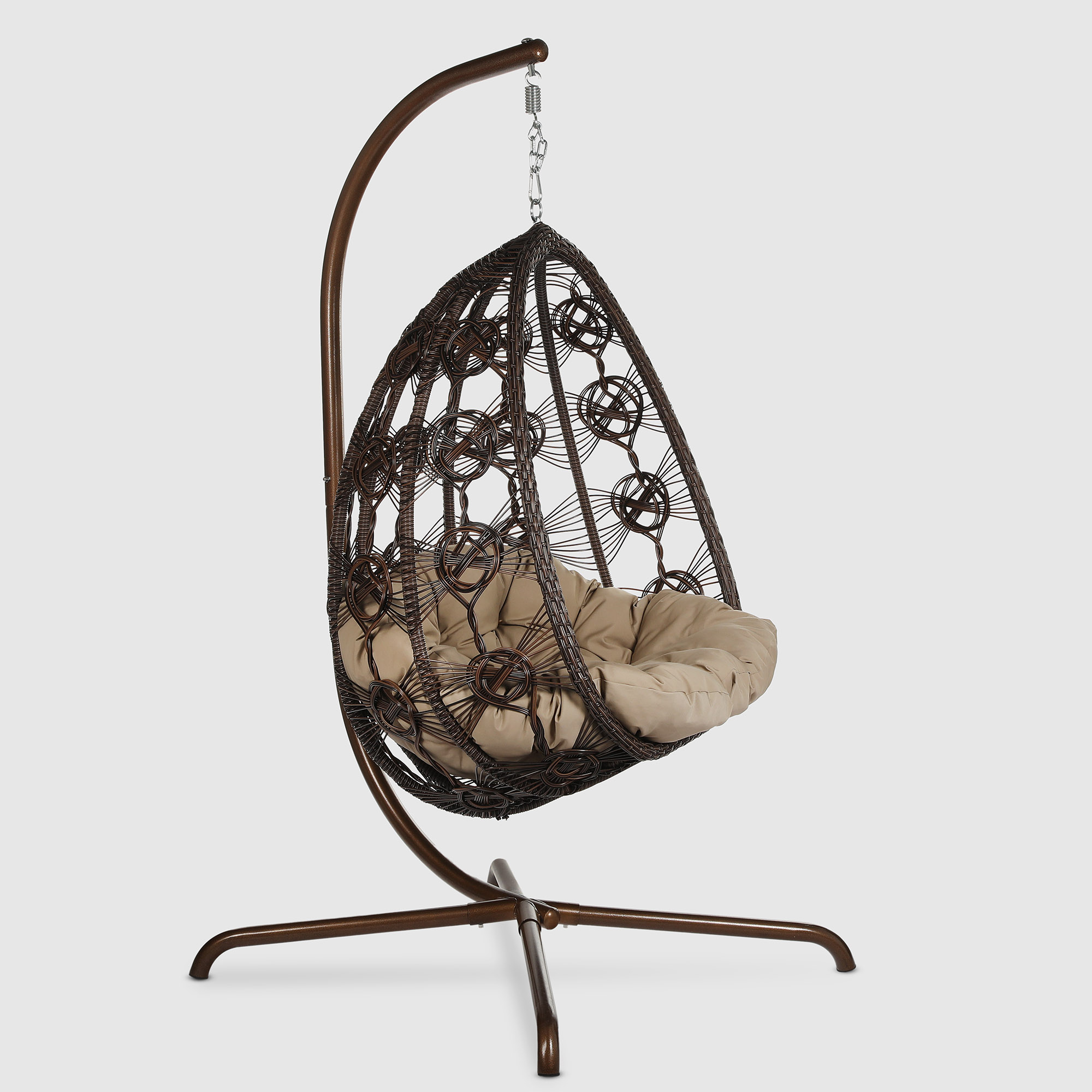 Кресло подвесное Ns Rattan Deco коричневое, цвет кориченевый - фото 3