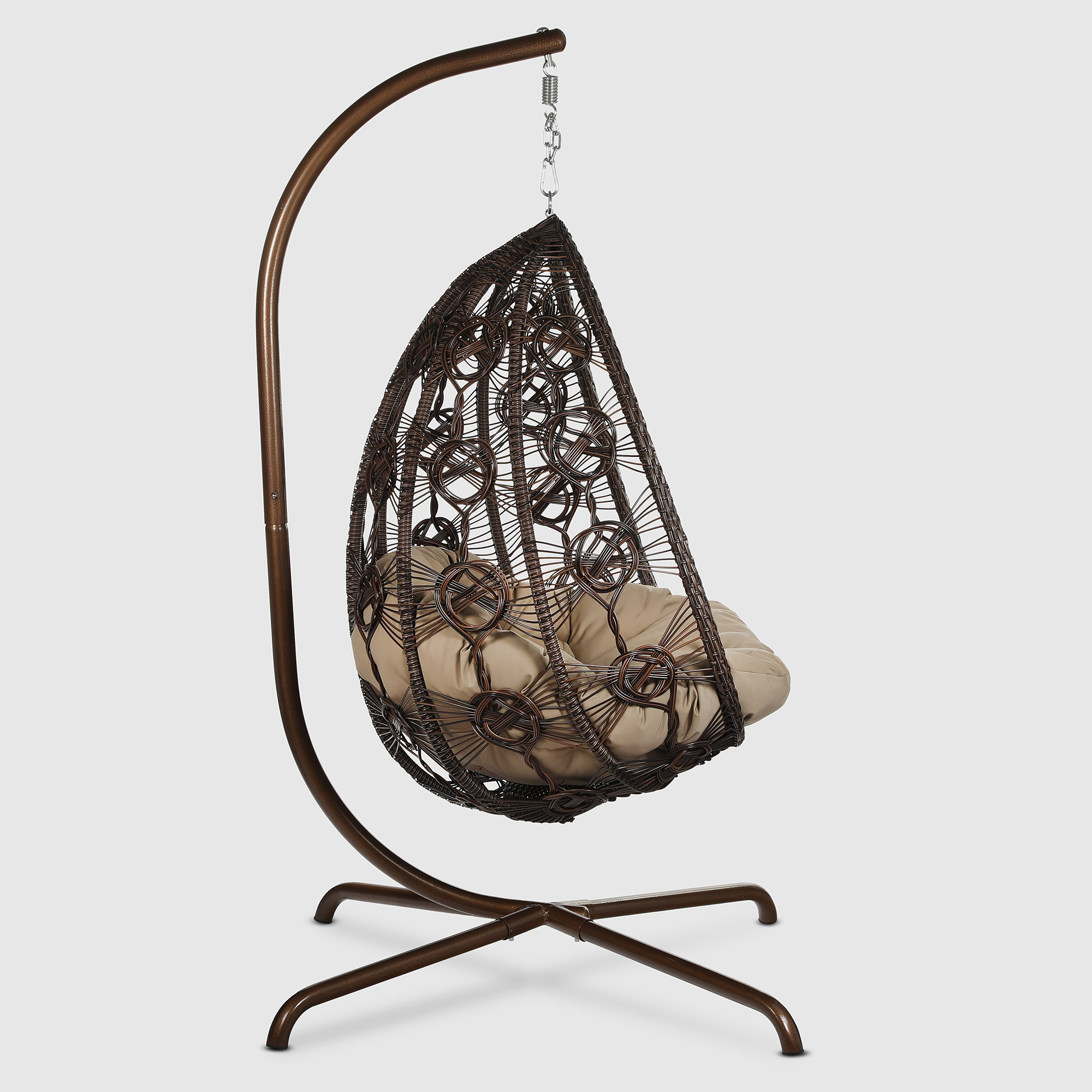 Кресло подвесное Ns Rattan Deco коричневое, цвет кориченевый - фото 4